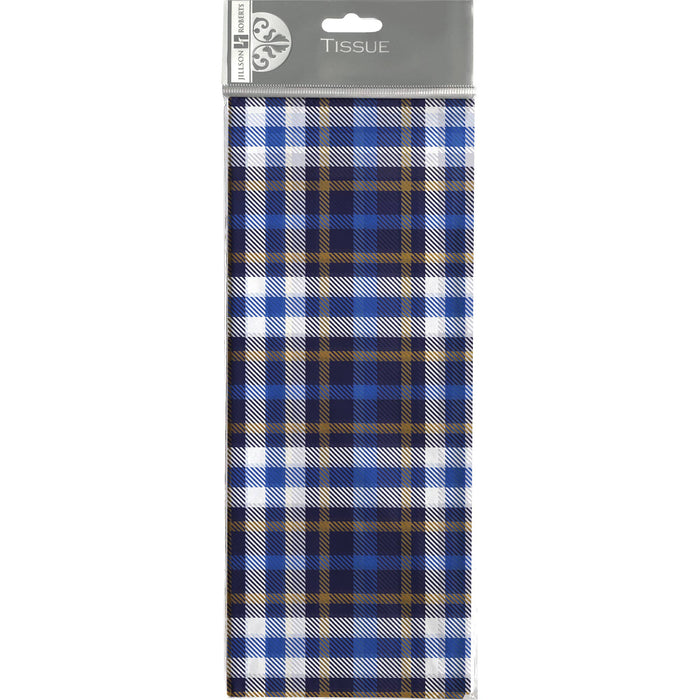 Blue Plaid Printed Tissue