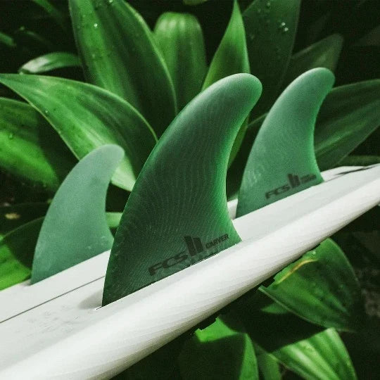 FCS II Neo Carver Tri Quad surfboard fins eucalyptus large
