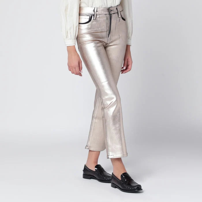 Frame - Champagne The Reboot cropped trousers