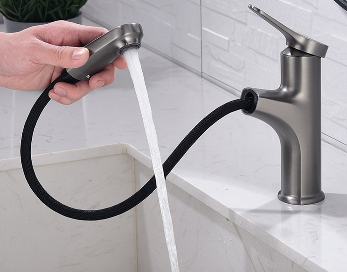 Pull Out Bathroom Mixer Basin Tap