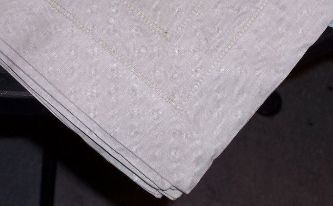 Swiss Dot Ecru Linen Napkins 21" x 21" - Set of 12