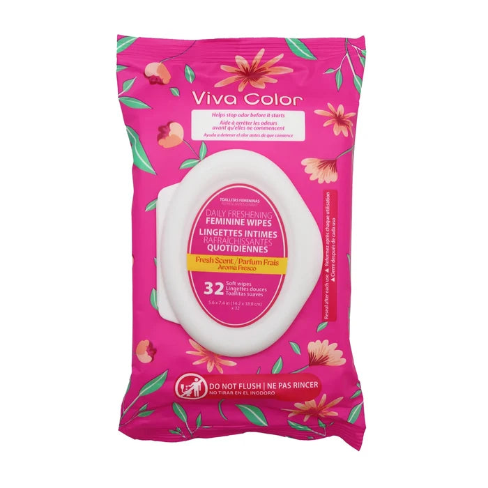 Viva Color Daily Freshening Feminine Wipes – Fresh Scent (32 Count) (84293)