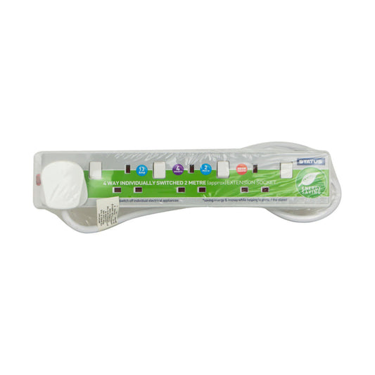4 Socket Individually Switched Extension Cable