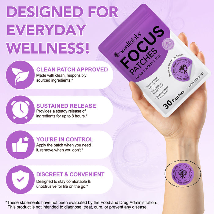 acentiallabs FOCUS PATCHES FREL FOCUS I CLARITY I CALM