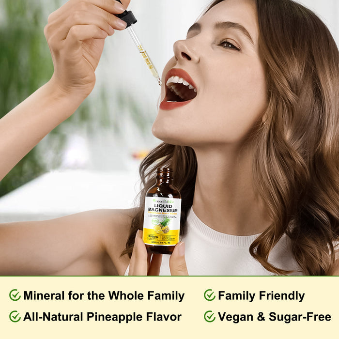 acentiallabs LIQUID MAGNESIUM With Cellulose Fiber + Vitamins 60ML PINEAPPLE FLAVOR Liquid Drops