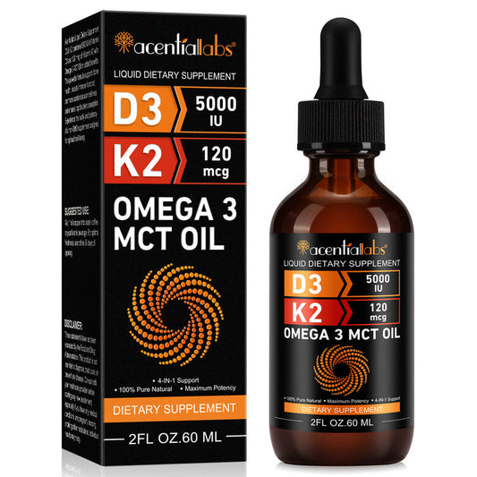 acentiallabs OMEGA 3 MCT OIL,D3 5000IU,K2 120mcg,LIQUID DIETARY SUPPLEMENT Liquid Drops