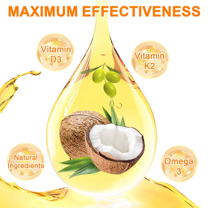 acentiallabs OMEGA 3 MCT OIL,D3 5000IU,K2 120mcg,LIQUID DIETARY SUPPLEMENT Liquid Drops