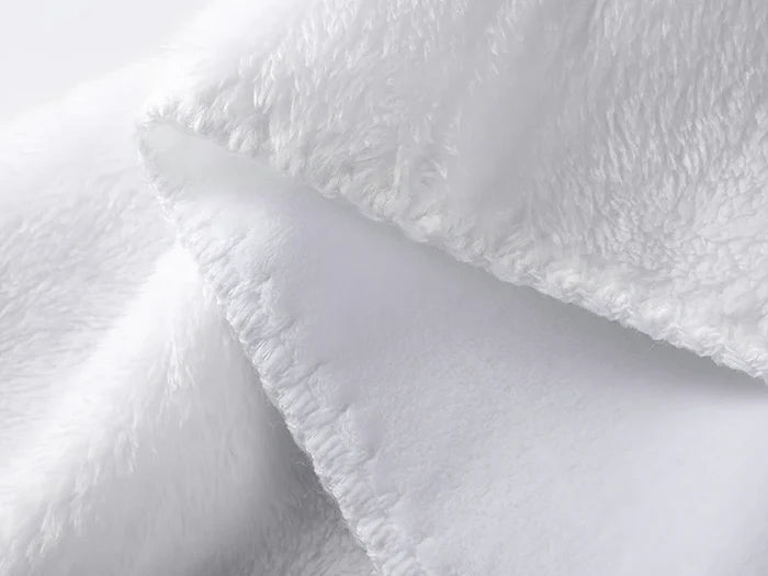 Arctic Fleece Lined Sublimation Microfiber Blanket(Full White, 127*152cm/50inchx 60inch)