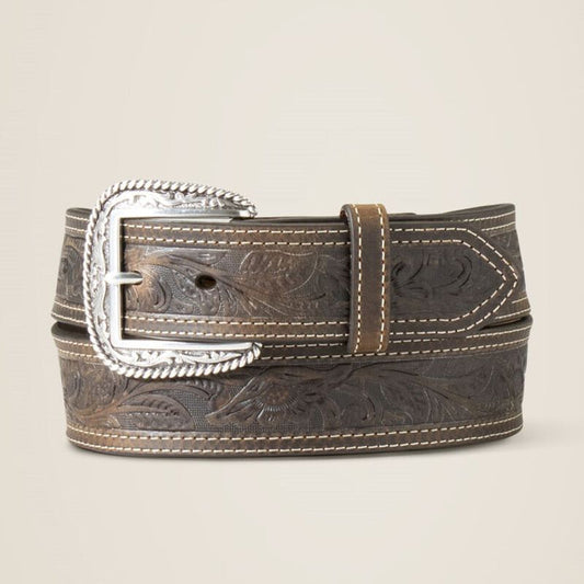 Ariat Mens Tooled Double Stitched Belt