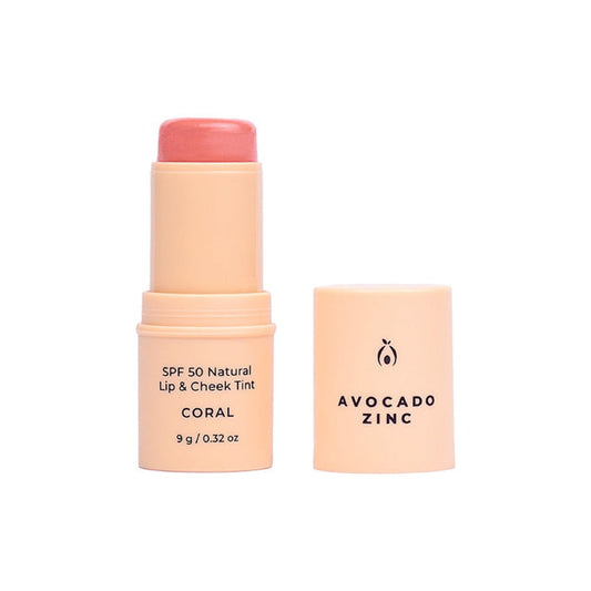 Avocado Zinc SPF50 Natural Lip & Cheek Tint - Coral 9g - L'Organic