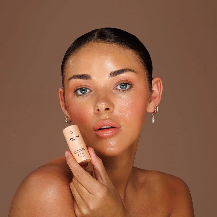 Avocado Zinc SPF50 Natural Lip & Cheek Tint - Coral 9g - L'Organic