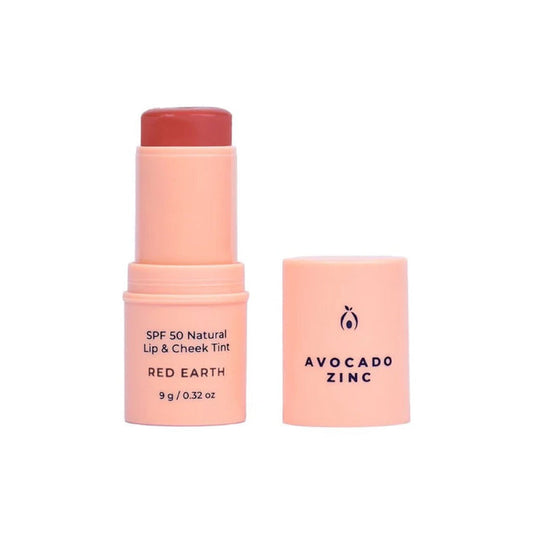 Avocado Zinc SPF50 Natural Lip & Cheek Tint - Red Earth 9g - L'Organic