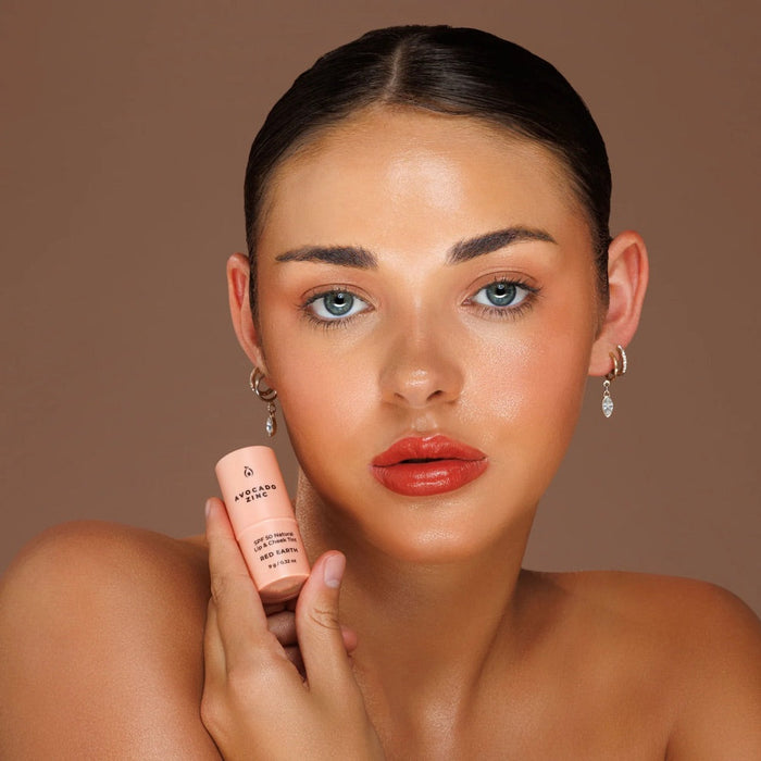 Avocado Zinc SPF50 Natural Lip & Cheek Tint - Red Earth 9g - L'Organic