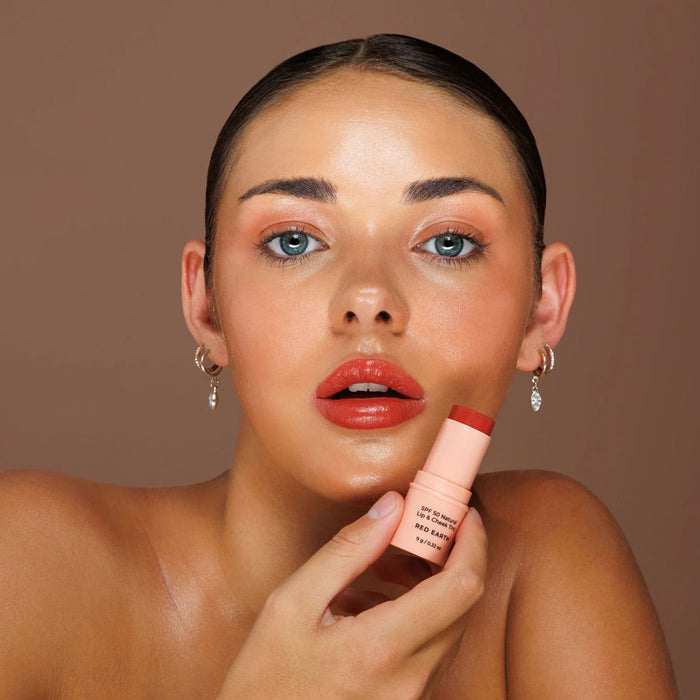 Avocado Zinc SPF50 Natural Lip & Cheek Tint - Red Earth 9g - L'Organic
