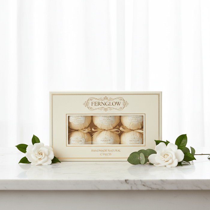 Bath Bomb Set Handmade Natural 12 Pieces - Fernglow