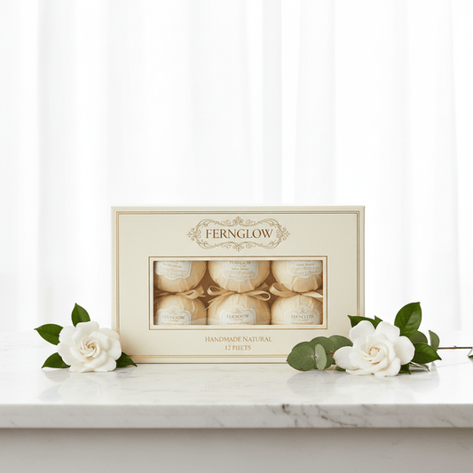 Bath Bomb Set Handmade Natural 12 Pieces - Fernglow