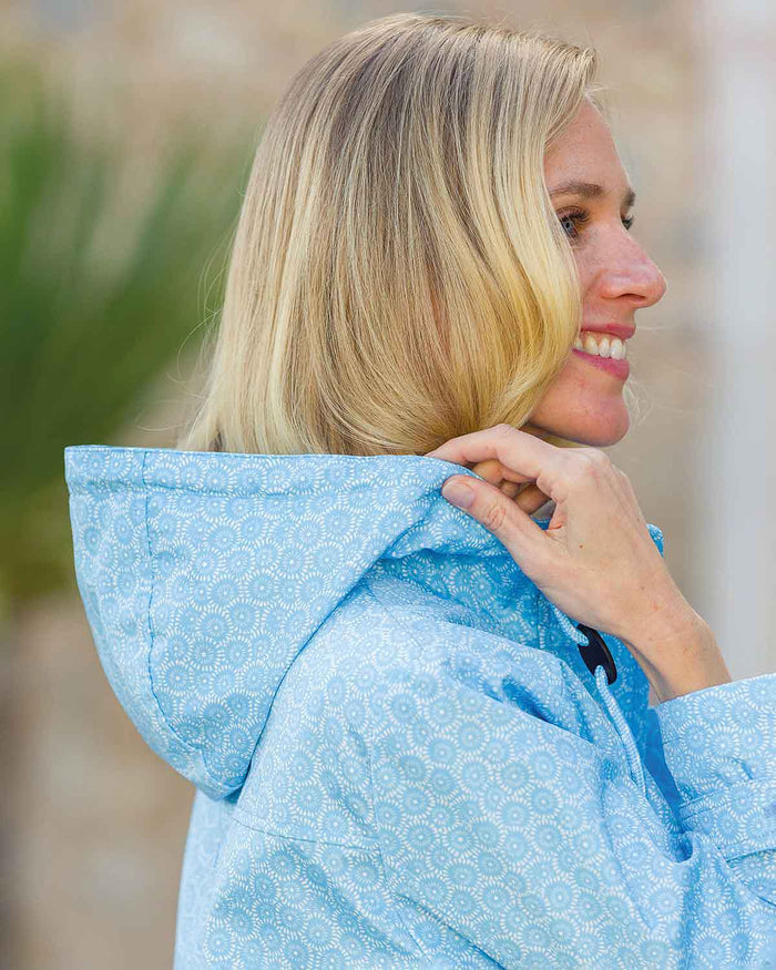 Betty Pale Blue Floral Showerproof Coat - Image 3 - Country Collection