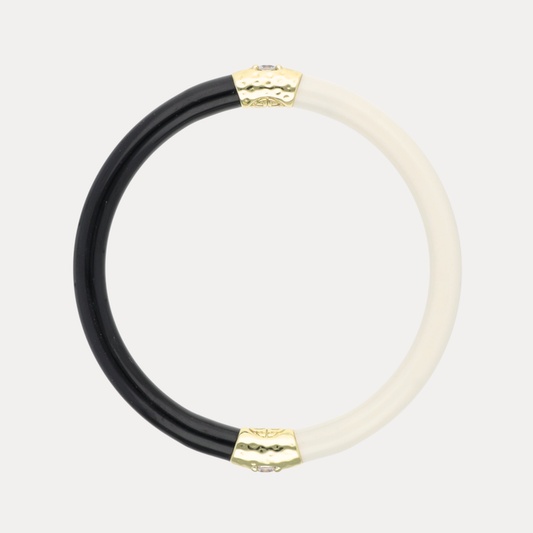 a black and white bracelet