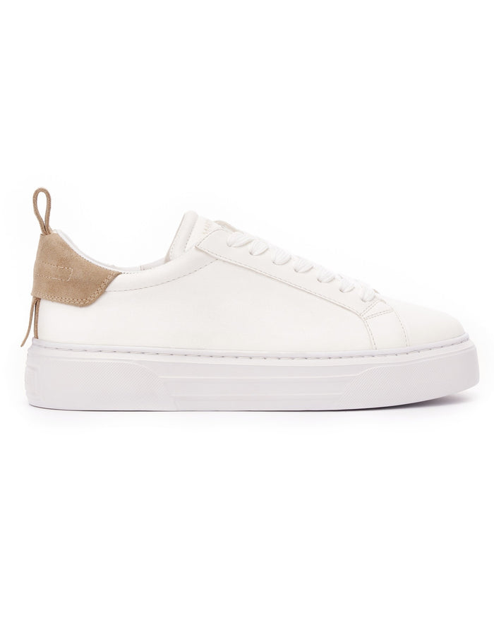 Bobe Women's Designer White Shoes with Beige Suede Belt (3)