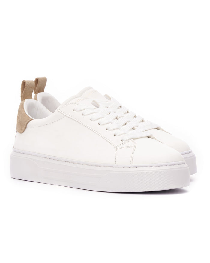 Bobe Women's Designer White Shoes with Beige Suede Belt (4)