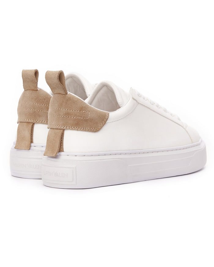 Bobe Women's Designer White Shoes with Beige Suede Belt (5)