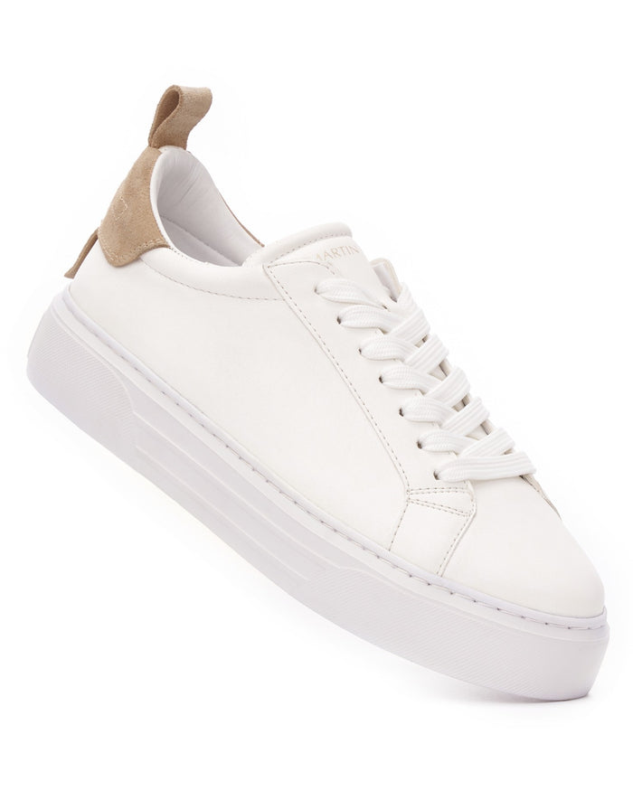 Bobe Women's Designer White Shoes with Beige Suede Belt (6)