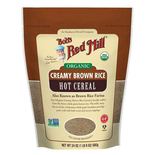 Bob's Red Mill Creamy Rice Hot Cereal Organic Brown Rice Farina - 680g - L'Organic