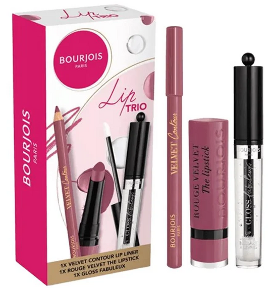 Bourjois Lip Trio Velvet Liner & stick & Gloss Set
