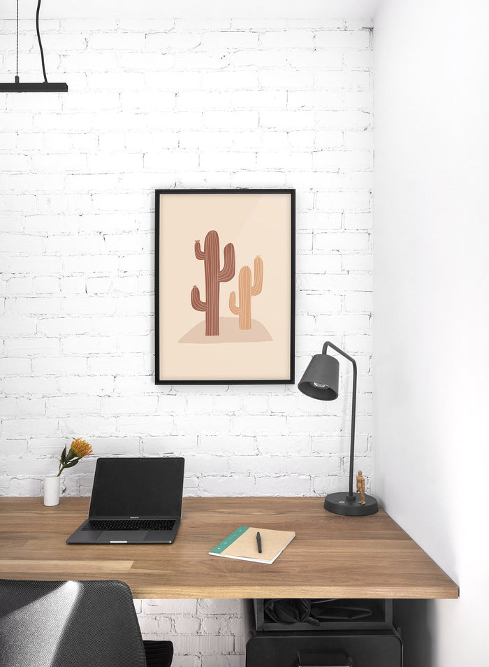 Modern minimalist illustration by Opposite Wall with beige cacti - Lifestyle - Office Desk