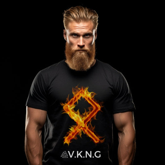 Printify T-Shirt Othala Flaming Rune V.K.N.G™  T-shirt