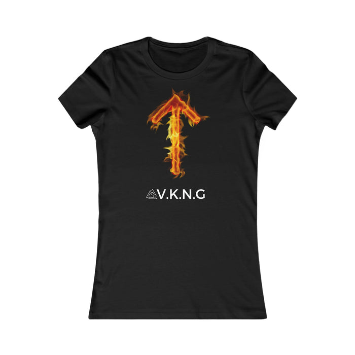 Printify T-Shirt Tiwaz Flaming Rune V.K.N.G™ T-shirt Girly Cut
