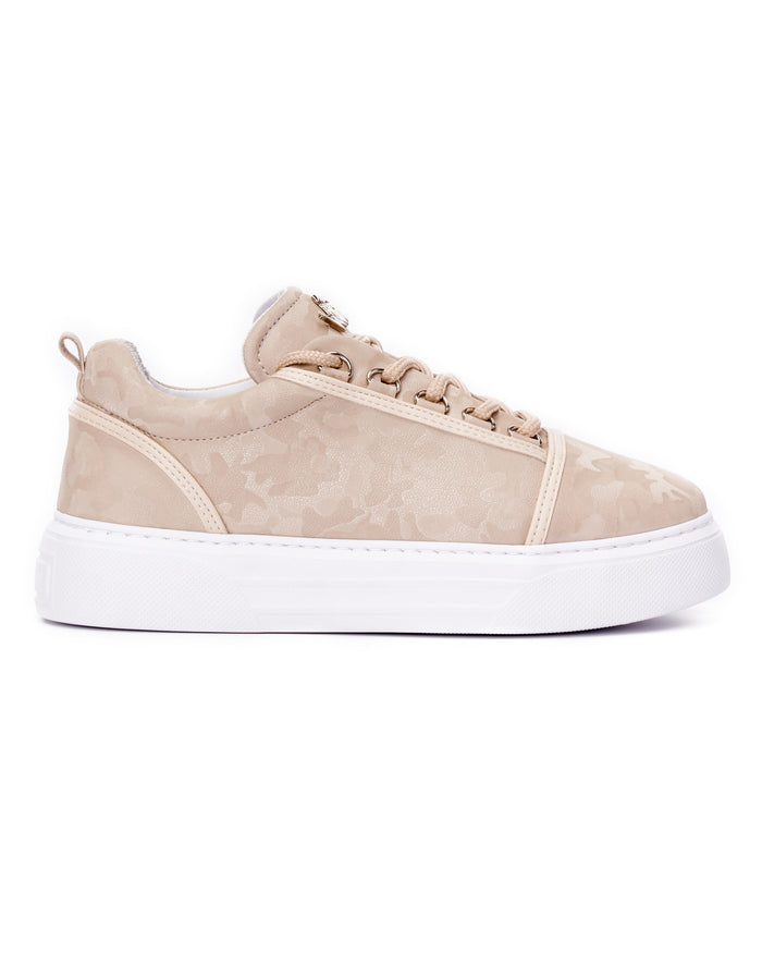 Cercocita Women's Casual Beige Shoes with Crown Camouflage Edition