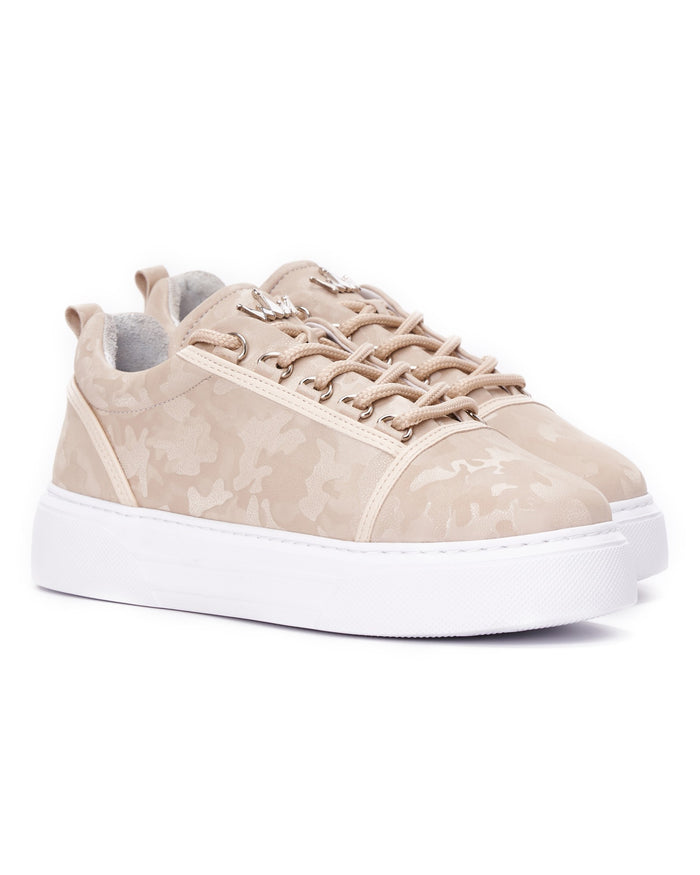 Cercocita Women's Casual Beige Shoes with Crown Camouflage Edition (4)