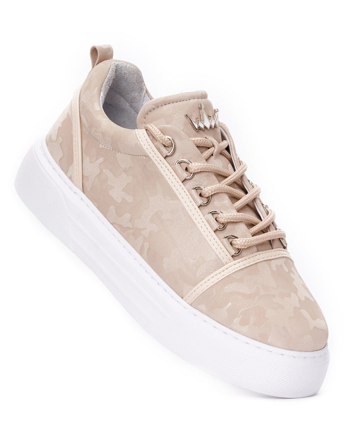 Cercocita Women's Casual Beige Shoes with Crown Camouflage Edition (6)