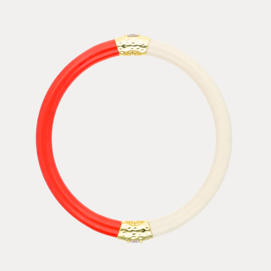 a red and white ring