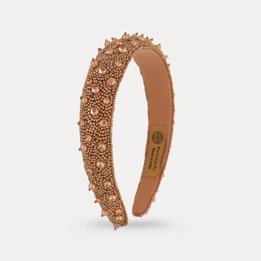 a headband with beads and beads