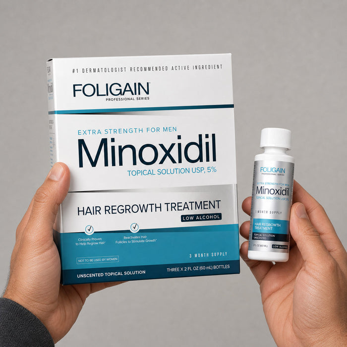 FOLIGAIN® Low Alcohol Minoxidil 5% Hair Regrowth Treatment For Men 3 Month Supply - FOLIGAIN