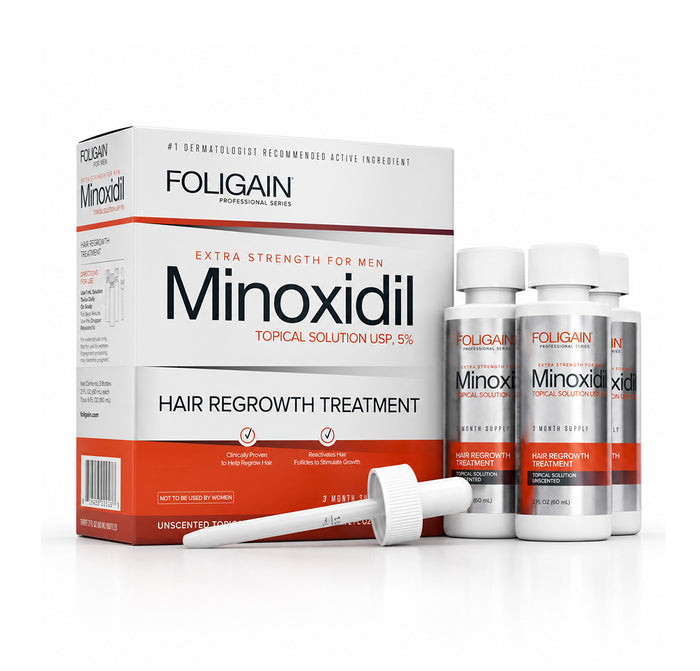 FOLIGAIN® Minoxidil 5% Hair Regrowth Treatment For Men 3 Month Supply - FOLIGAIN