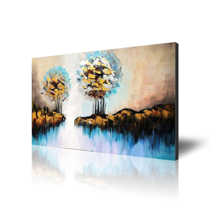 Handmade Oil Painting of Landscape on Stretched Canvas