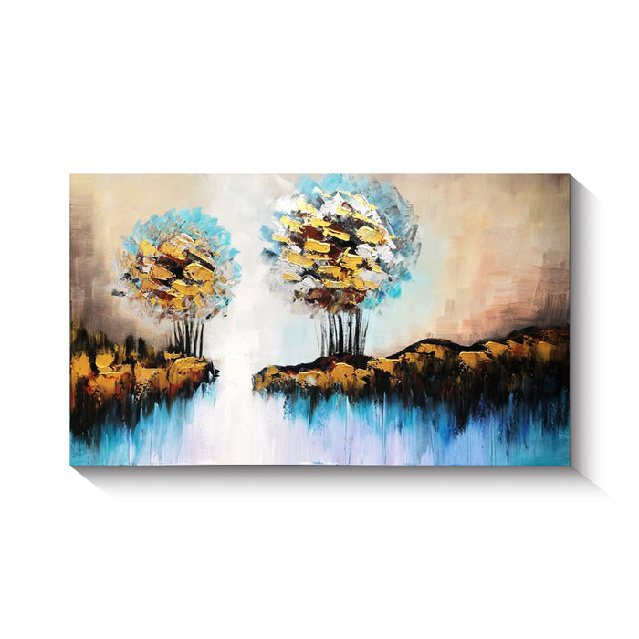 Handmade Oil Painting of Landscape on Stretched Canvas