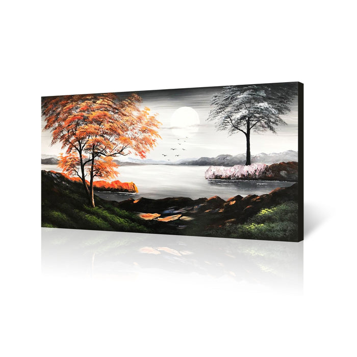 Handmade Oil Painting of Landscape View on Canvas