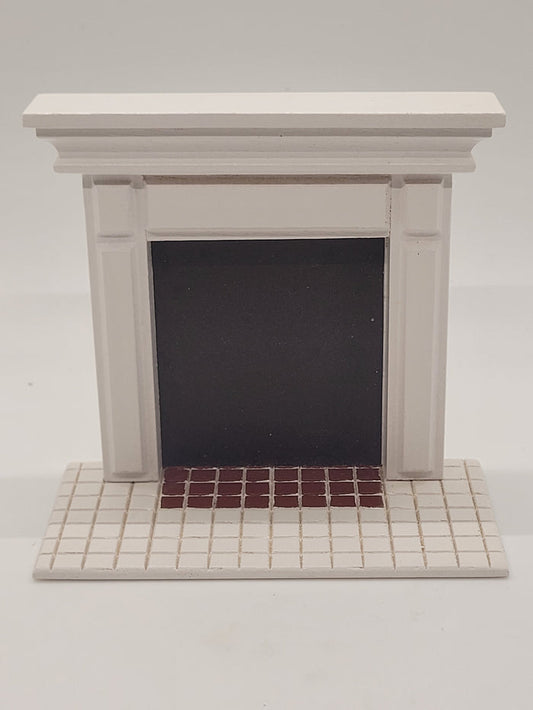 Handmade White Wooden Fireplace