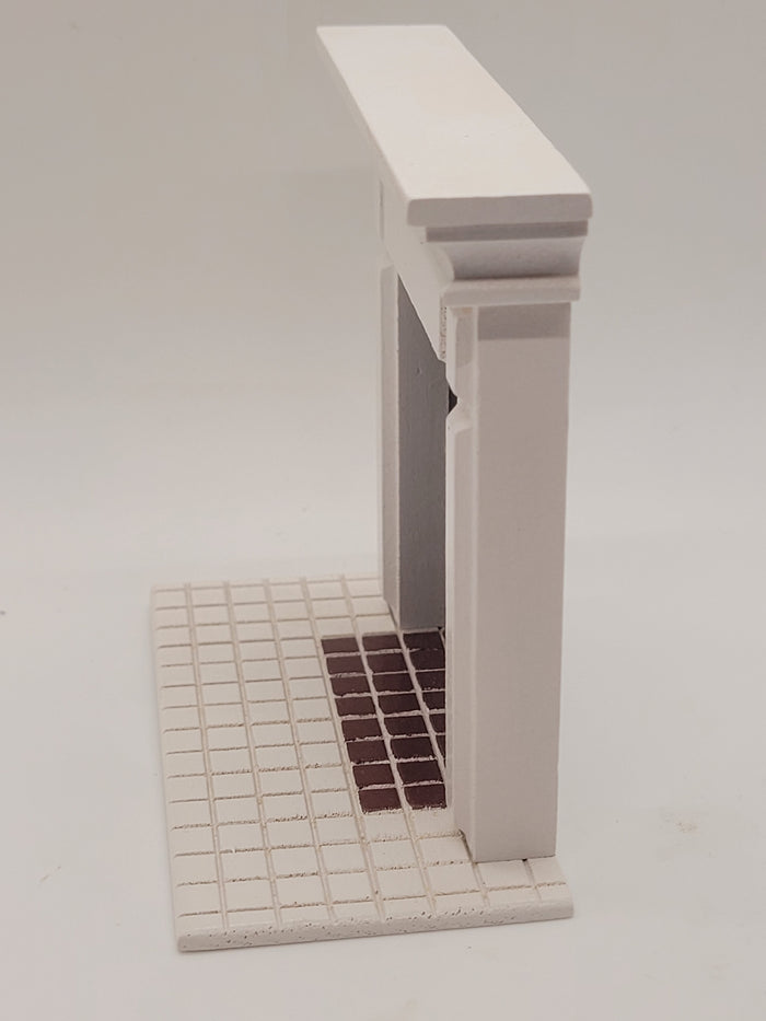 Handmade White Wooden Fireplace