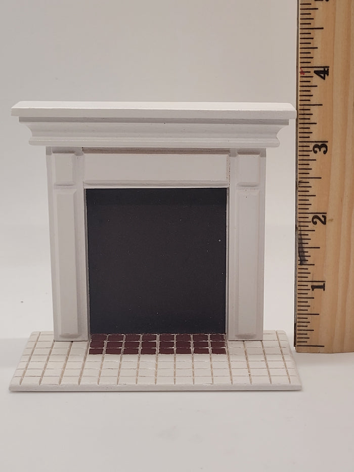 Handmade White Wooden Fireplace