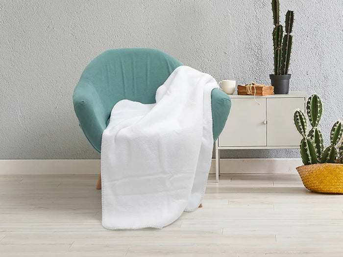 Heart Embossed Sublimation Minky Blanket(White, 127*152cm/50inchx 60inch)