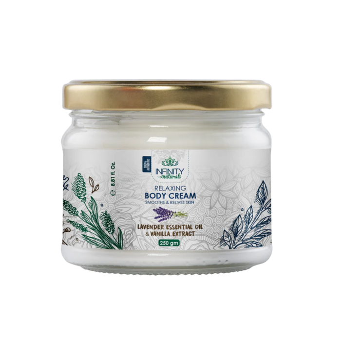 Infinity Relaxing Body Cream Lavender Essential Oil & Vanilla Extract 250gm