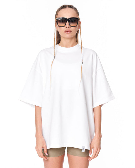 "Loved Me" Text Print White Oversized T-shirt in relaxed oversized fit