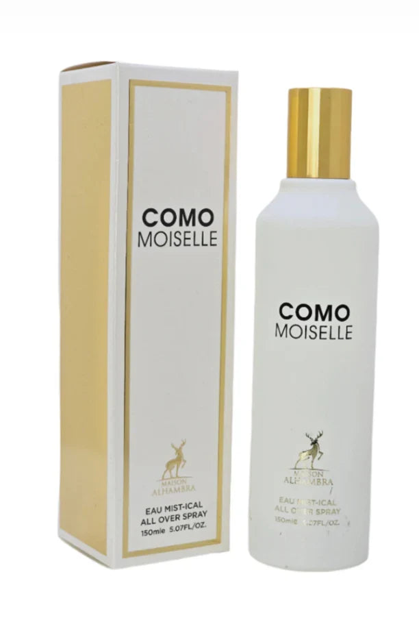 Maison Alhambra Como Moiselle All Over Spray for Women | 5.07 oz Body Spray | Amber Floral Fragrance | Orange, Turkish Rose, Jasmine, Vanilla & White Musk Notes