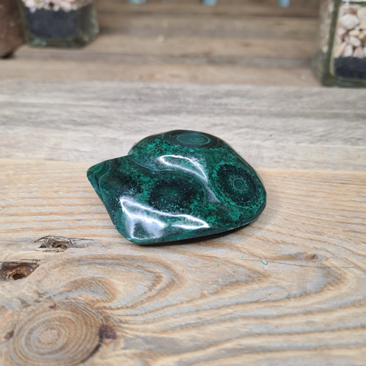 Earthstore® Malachite display: heart chakra; protection; calming; peace; manifesting