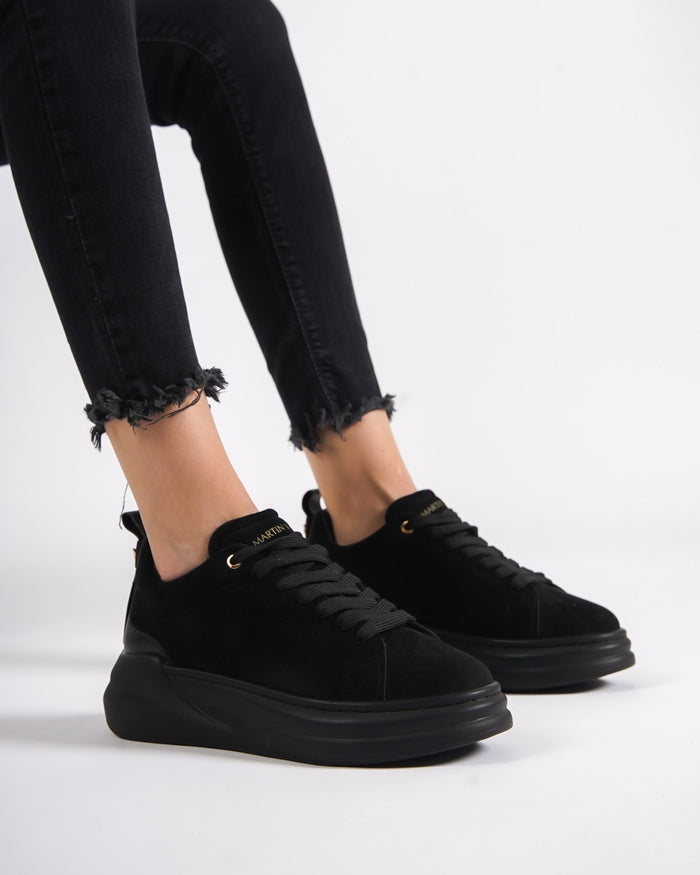 Martin Valen Originals Highrise Women's Belted Full Black Shoes (6)